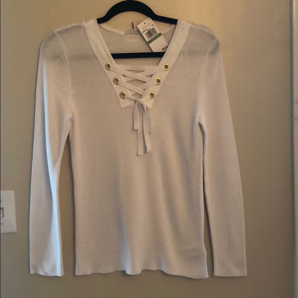NWT Michael Kors sweater size L white